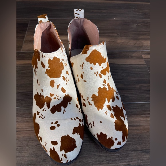Shoes Cow Print Booties Poshmark